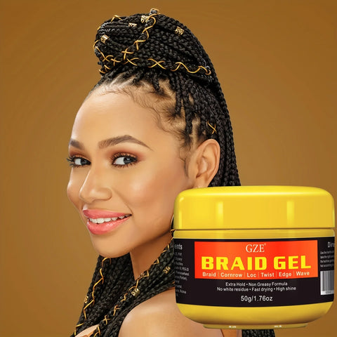 GZE Stronghold Braid Gel for Perfectly Styled Braids and Twists - Long Lasting and Non-Flaking Formula - Great for Natural Hair
