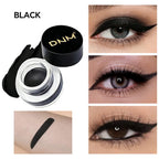 Waterproof Matte Black Eye Liner Paste with Blade Brush Soft Easy Coloring Slim Bold Gel Eyeliner Silkworm Cream Natural Tint