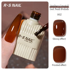 RSNAIL 10g Jelly Amber Gel Nail Polish Crystal Brown Nail Gel DIY Translucent Color Nail Art Gel Permanent UV Gel Polish Varnish