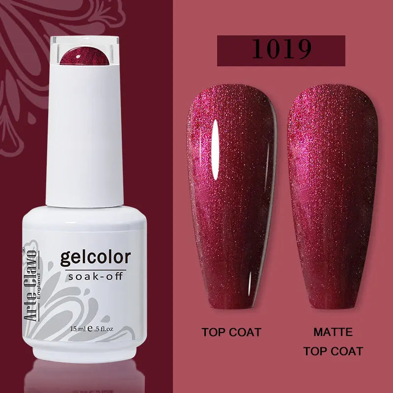 Arte Clavo Transparent Nude Pink Color Jelly Gel Nail Polish Semi Permanent 15ml Top Coat Soak Off UVLED Varnish Nail Art Design