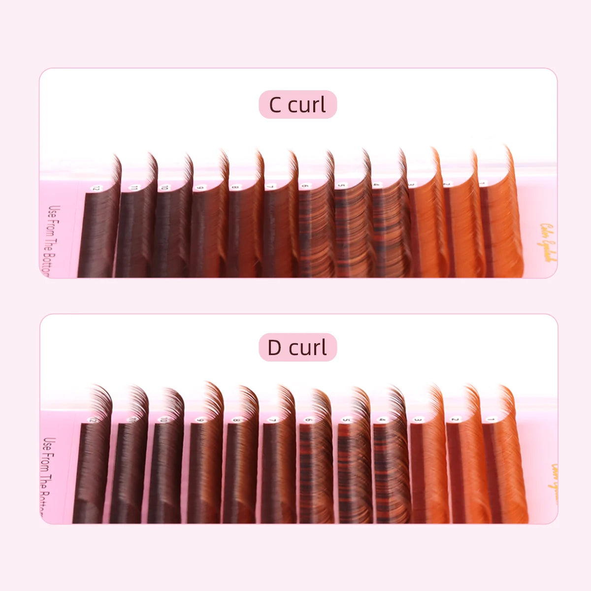 Lashprofessor Colorful False Eyelashes Extensions Pink/Blue/Purple/Green/Brown Individual Colored Mink Lashes Mix Color Cilios