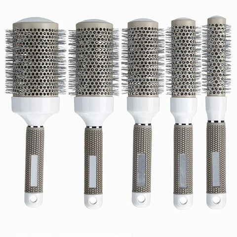 5 Size Ceramic Ion Hair Brush Nano Hairbrush Thermal Ceramic Ion Round Comb Hairdressing Hair Salon Styling Drying Curling