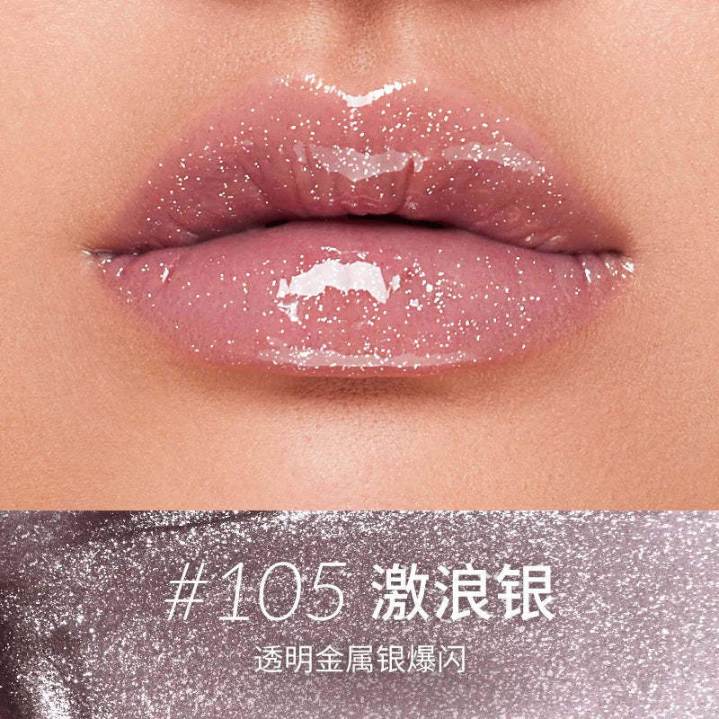 Kaleidos Lip Gloss Nude Mirror Lip Glaze Plumping Lip Oil,Hydrating Lip Stick Tinted Lip Balm Transparent Lip Care Glitter Shine