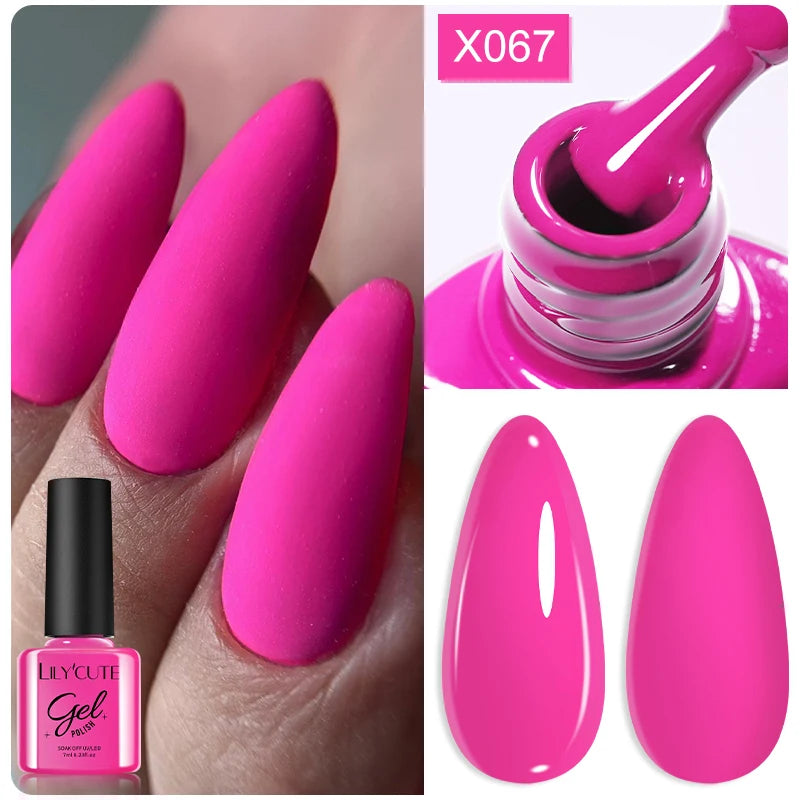 LILYCUTE Nude Crystal Rubber Base Gel Nail Polish Natural Color Semi Permanent UV Gel Soak Off Self Leveling Nail Gel Varnishes