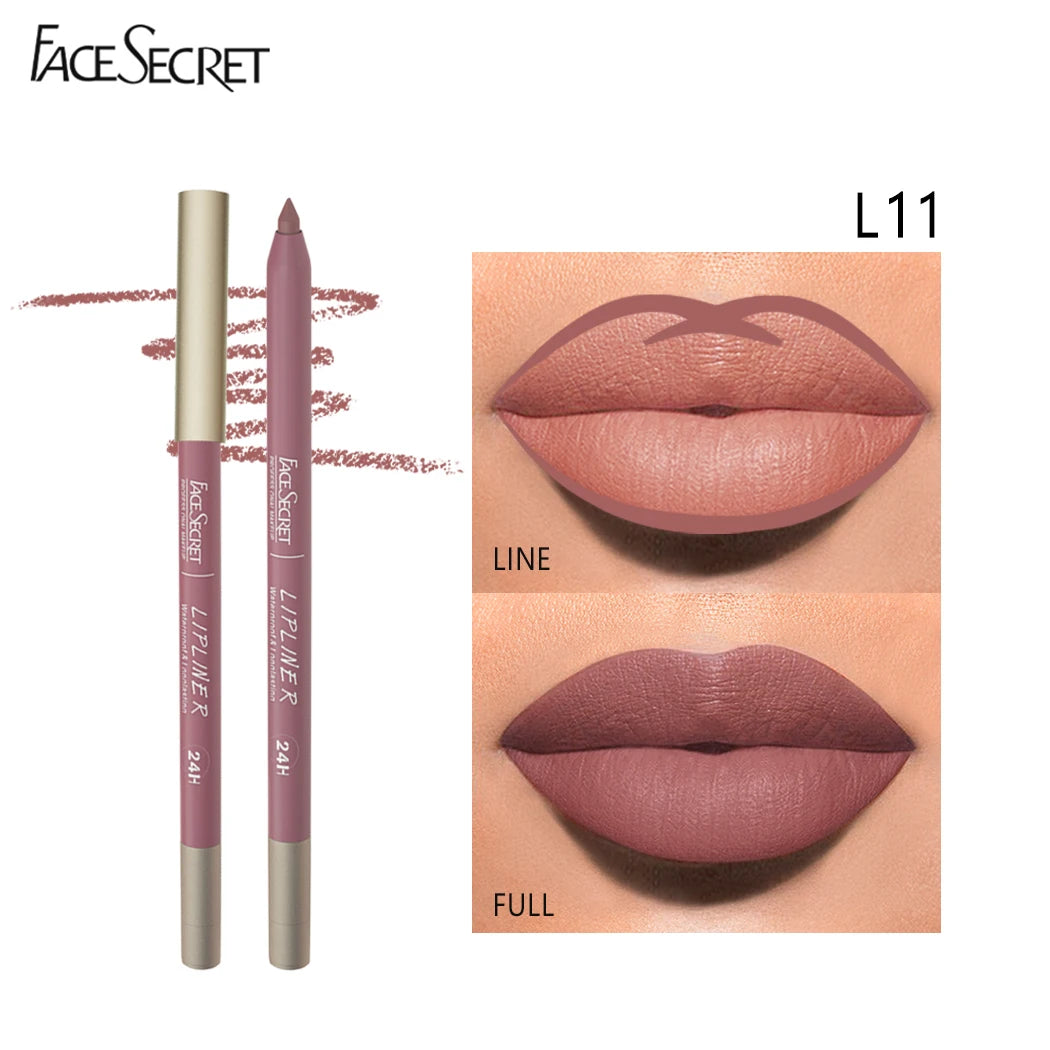 Face Secret 12 color Lipliner, Waterproof LongLasting ,Velvet Matte Multi-Color Correcting Lip Pencil Lip Plumping Cosmetics