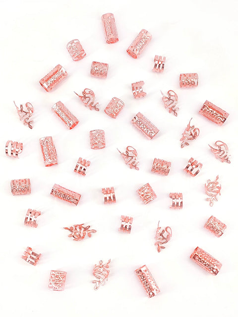 40/80PCS Elegant Hollow Out Hair Rings  For Women Girls DIY Hair Accessories Loc Hair Jewelry for Braids