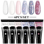 LILYCUTE Nail Gel Set 6W LED Lamp Full Manicure Set Vernis Semi Permanent Quick Extension Nail Kit Gel Set For Nails Tool Kit