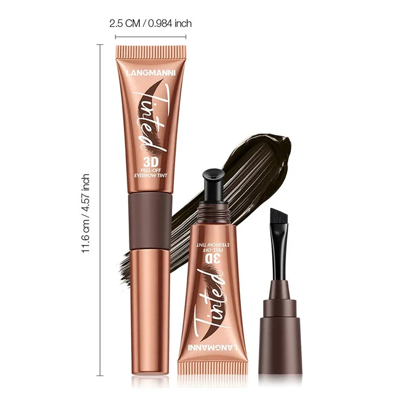 Semi-Permanent Tattoo Peel Off Eyebrow Gel Tint Cosmetics Waterproof Transfer-Proof Eyebrow Cream for Fuller Looking Brows