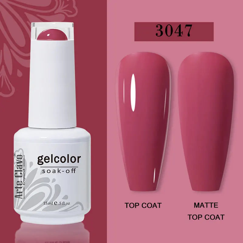 Arte Clavo Transparent Nude Pink Color Jelly Gel Nail Polish Semi Permanent 15ml Top Coat Soak Off UVLED Varnish Nail Art Design
