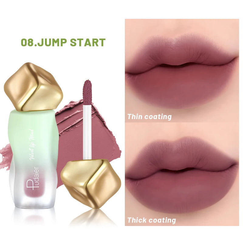 Matte velvet lip glaze, long-lasting waterproof non-sticky, smooth and easy to apply, smudge-proof, moisturizing cream formula