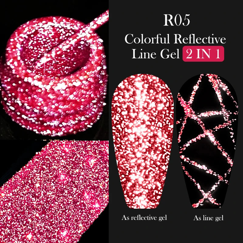 LILYCUTE 5ML Metallic Painting Liner Gel Nail Polish Super Bright Gold Silver Mirror Drawing Gel Semi Permanent Line French Nail