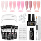 Mtssii 17PCS/Set 20ml Nail Extension Gel Set Builder UV Gel for Nails With 6W UV LED Lamp Nail Extension Tools Kit For Beginner