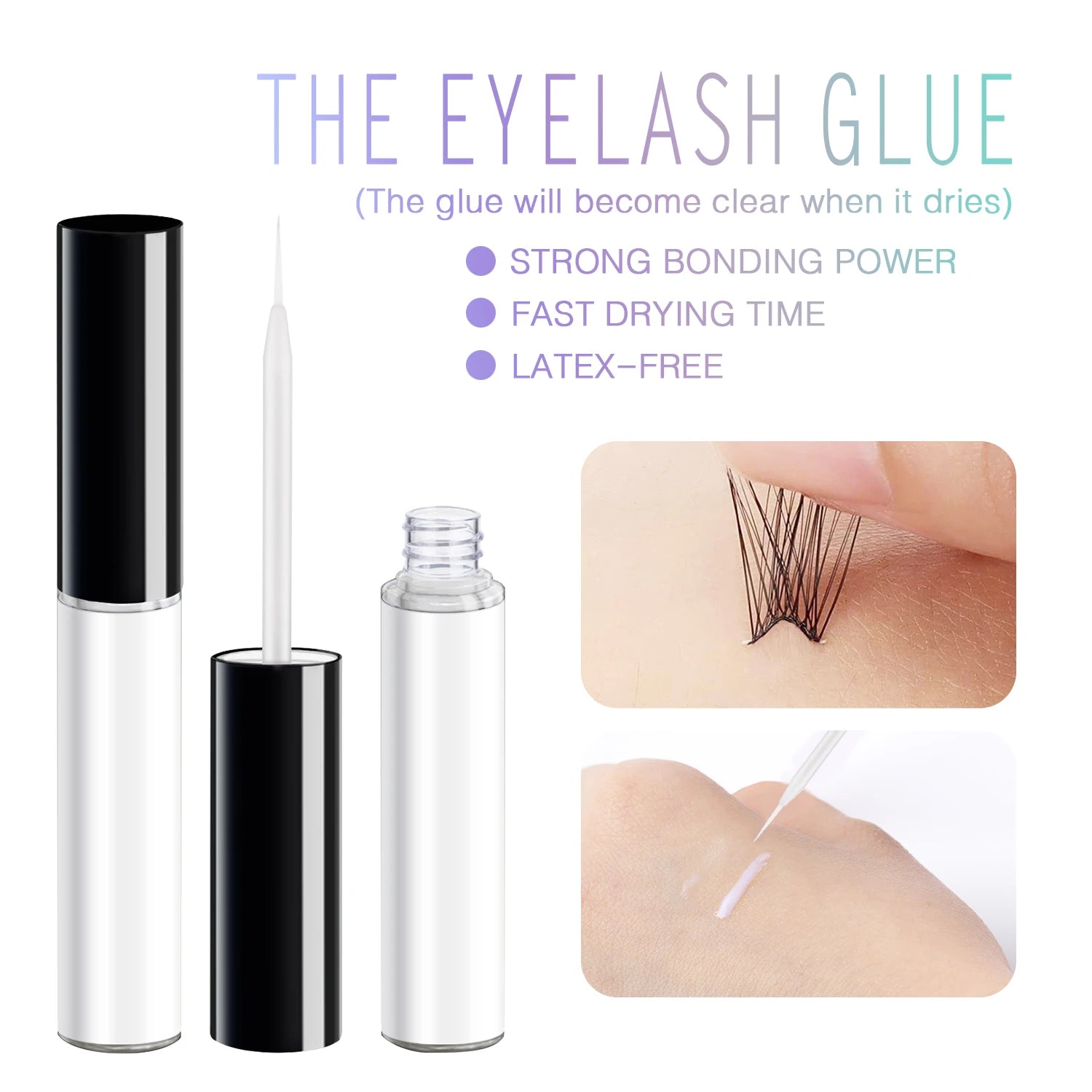 DIY Eyelash Extension Kit With 3D Volume 12/14mm Lash Clusters Individual Lashes Coating Remover Tweezers Eyelash Glue
