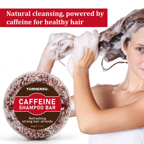 Caffeine shampoo soap, suitable for dry hair - gentle moisturizing - tropical fragrance - SLS free, sulfate free, soap free, zer