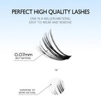 GROINNEYA DIY Lash Extension Kit Individual Lashes Cluster Mix Eyelashes Full Set Lashes Kit with Lash Bond and Seal At Home