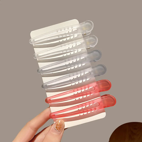 2Pcs/Lot 7.5cm Plastic Candy Colors Hairdressing Duckbill Clip Hairpins Hair Care Hair Clamps Styling Tools Professional Salon