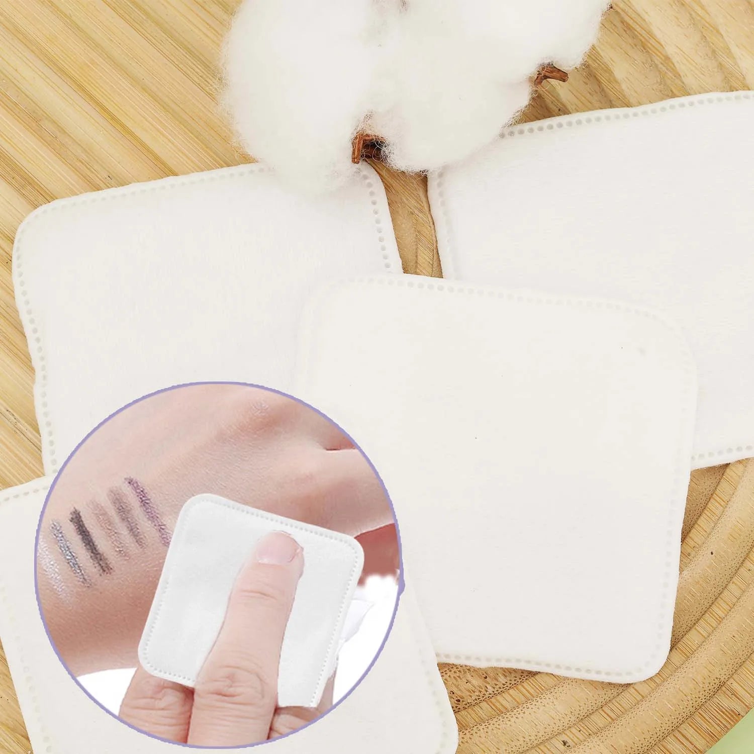 100/600Pcs Disposable Makeup Removal Cotton Pads for Facial Cleaning Wet Application Portable Double-sided Cosmetic Cotton Pads