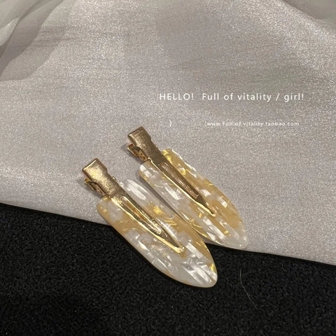 2/4pcs Simple Sakura Pink Seamless Hair Clip Women Acetate Sheet No Bend Bangs Clip Duckbill Clip Hairpins Hair Styling Tool