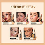 3 Pcs Liquid Contour,Liquid Highlighter,Liquid Blush Stick Makeup Kit, Luminizer Fair Contour+Pink Blush +Pearl White Highlight