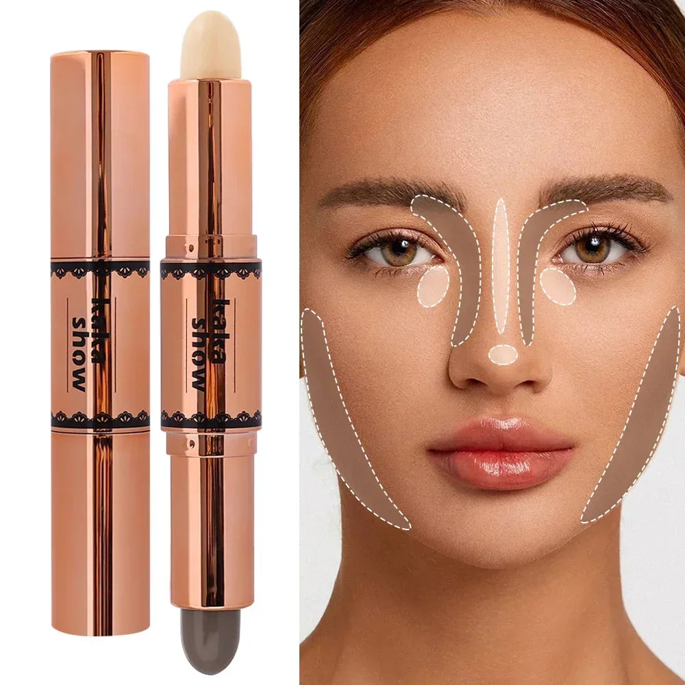 Waterproof Double-end Contouring Bronzer Stick Lasting Natural Matte Concealer Highlighter Pencil Corrector Skin Tone Pen Makeup