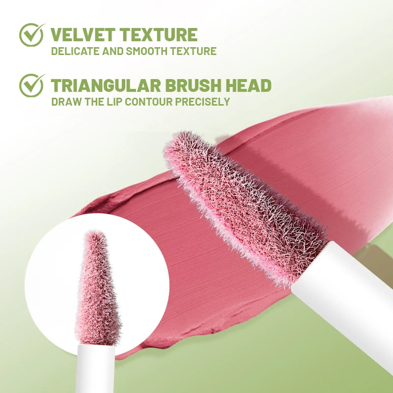 Matte velvet lip glaze, long-lasting waterproof non-sticky, smooth and easy to apply, smudge-proof, moisturizing cream formula