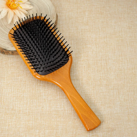 Wooden Paddle Hair Brush Set - Scalp Massage, Anti - Static Detangling, For All Hair Types, Daily Styling & Grooming