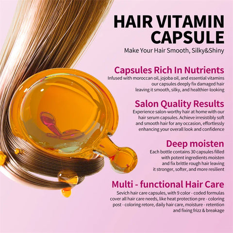 MIX Hair Vitamin Capsule Hair Treatment Oil Fast Restore Frizzy Hair Soft Smooth Shiny Keratin Complex Oil Hair Care Capsules
