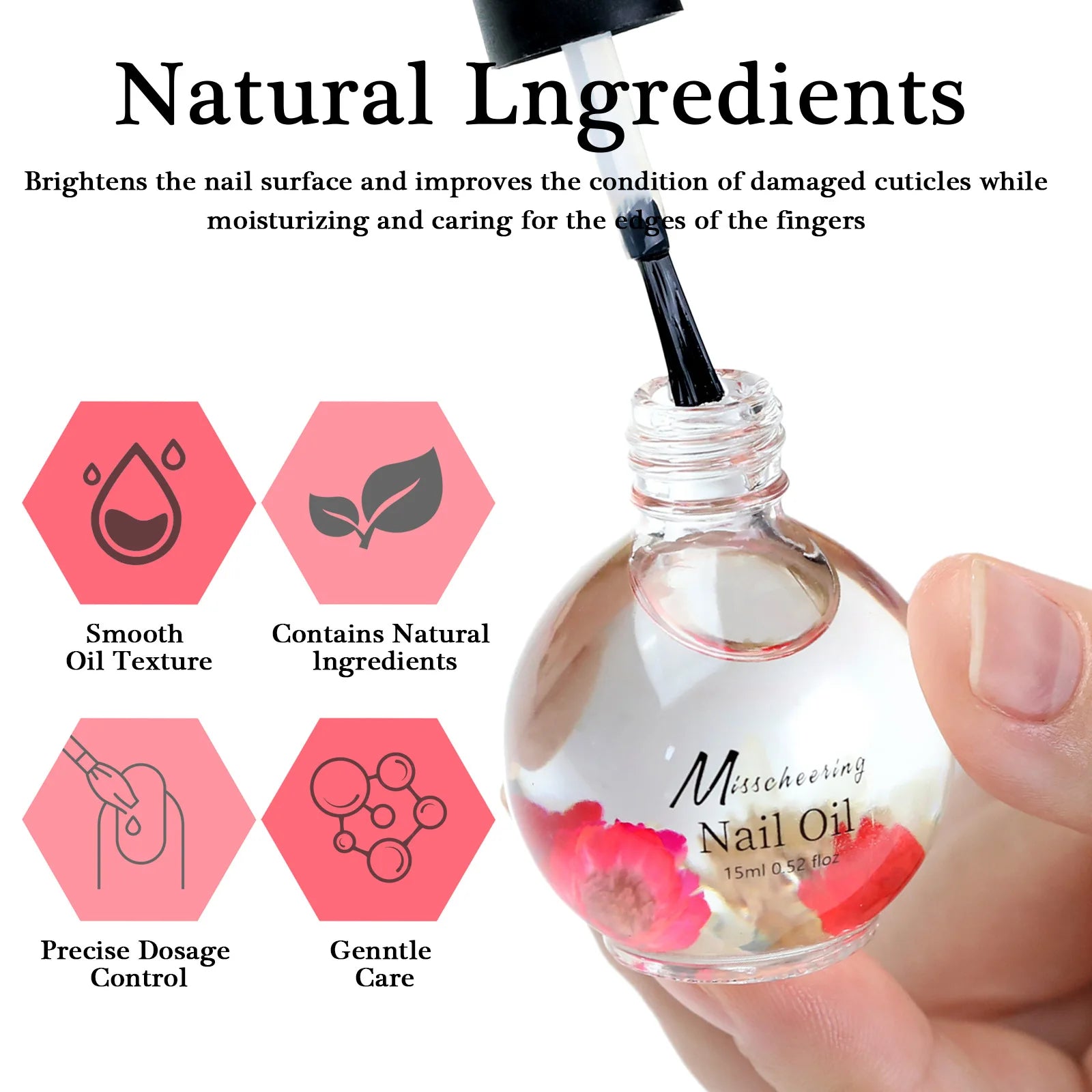15ml Nail Nourishing Oil Dry Flower Fragrance Nourishing Oil Moisturizing Nail Cuticle Nail Care Repair Damaged Liquid Nail Care