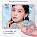 Flower Knows Shell's Jewel Silk Satin Blush Lasting Matte Puffing Natural Brightening Facial Cosmetics 5g