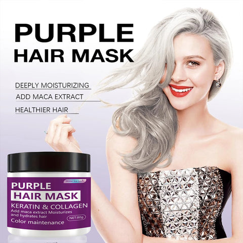 80g Color Locking Moisturizing Hair Mask - Deep Moisturizing, Helps Reinforced Frizz and Split Ends - Remove Yellow Blended Brass Color, Helps Hair and Maintains Natural Texture and Glossy