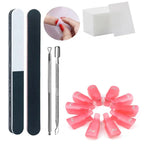 LIMEGIRL Nail Gel Polish Remover Tools Set with 100Pcs Bag Cotton And File Clipper for Manicure Nail Art UV Soak Off Removal Kit