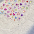 5D Gradient Love Gem Glitter Love Heart Colorful Cat's Eye Rhinestone Soft Self Adhesive Nail Art Stickers Shiny Manicure Decals
