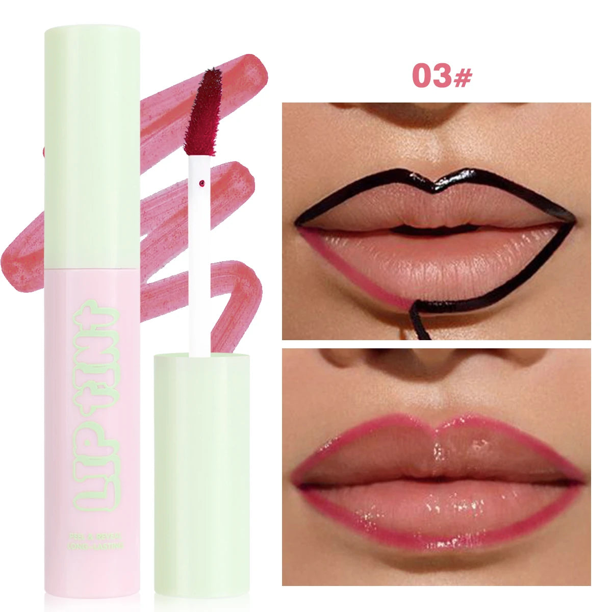 Rose Pink Peel Off Liquid Lipstick Waterproof Long Lasting LipGloss Matte Outline Contour Tattoo Lip Tear Pull LipLiner Cosmetic