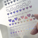 5D Gradient Love Gem Glitter Love Heart Colorful Cat's Eye Rhinestone Soft Self Adhesive Nail Art Stickers Shiny Manicure Decals
