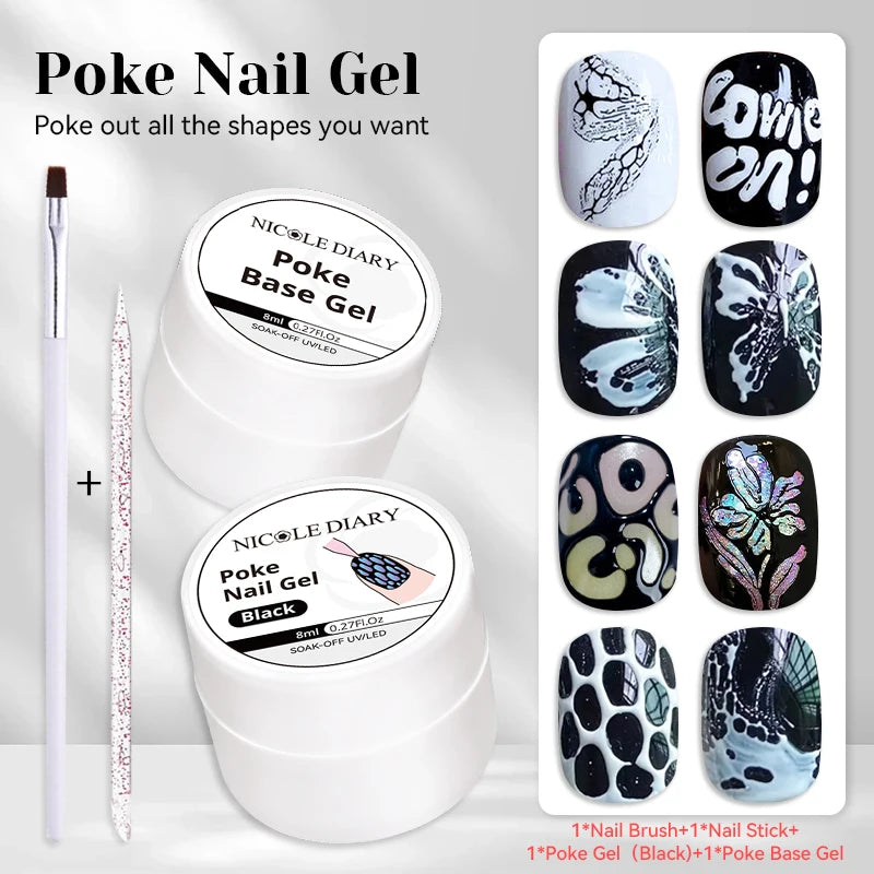 NICOLE DIARY White Non Stick Hand Extension Gel Nail Polish For 3D Shaping Carving Flower DIY Nail Art Extension Acrylic