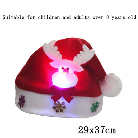 NEW 50 Designs LED Christmas Hats Beanie New Year Knitted Illuminate Warm Hat Christmas Tree Snowman Kids Adults Hat