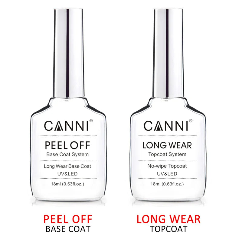 Canni 18ml Big Size Long Wear Diamond No Wipe Top Coat Peel Off Base Coat Nail Manicure Soak Off UV LED TPO FREE Gel Polish