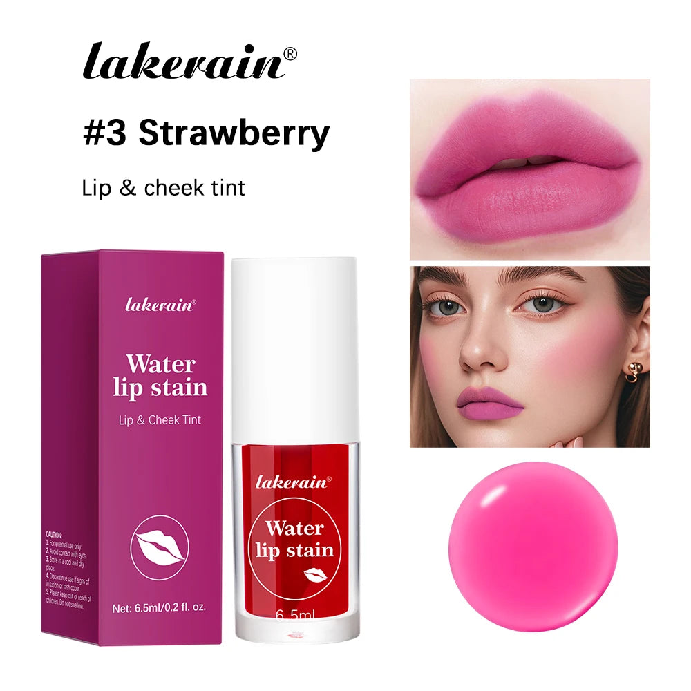 6Colors Water Lip Stain Moisturizing Lip Glaze Long Lasting Lip Ink Face Lip Dual Purpose Waterproof Liquid Cosmetic Makeup