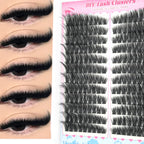 False Eyelashes Natural Wispy Individual Cluster Lashes Easy to Apply Soft & Lightweight Reusable for Daily Makeup