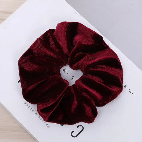 10/6/1pc Accesorios para el cabello chouchou cheveux femme hair scrunchies headband women ties velvet solid color Black set pack