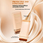 2-in-1 Concealer Eraser Dual-Head Foundation Stick with Brush Head Nine Colors European and American Waterproof Non-Caking Solid Foundation Cream 15G/Stick - 1 Stick