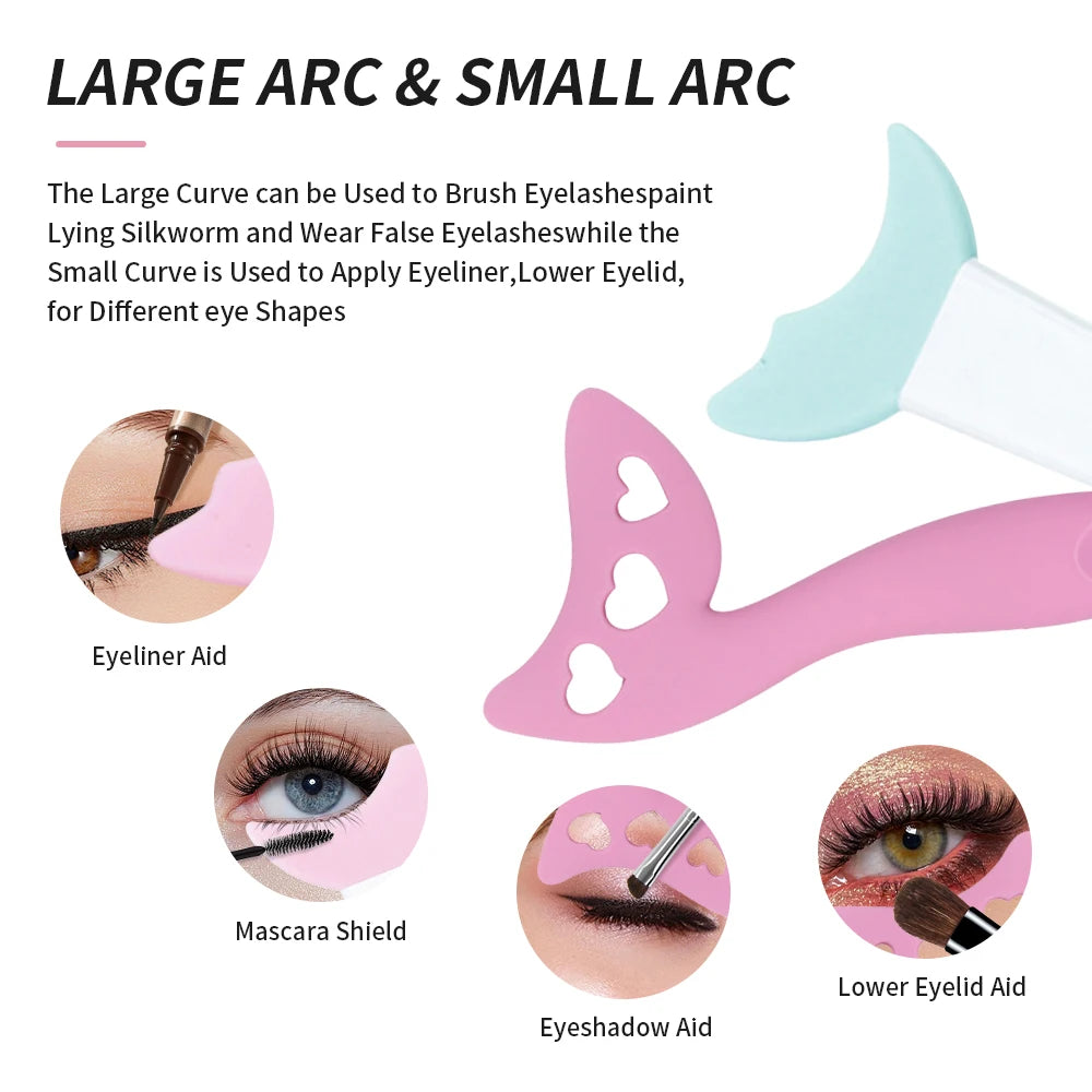 Silicone Eyeliner Assist Template Set Eyeliner Stencils for Eyes Cosmetics Make Up Template Reusable Eyeliner Stencils Silicone