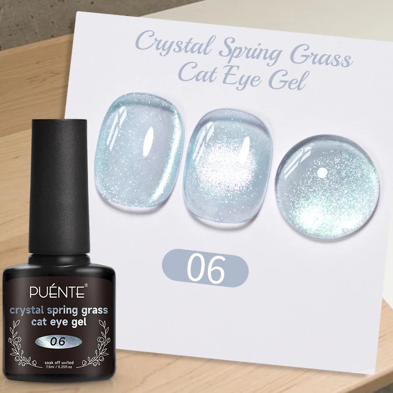PUETNE 7.5ML Amber Moonlight Cat Magnetic Gel Nail Polish Winter Nails Jelly Glass Cat Eye Soak Off UV Semi-Permanent Varnish