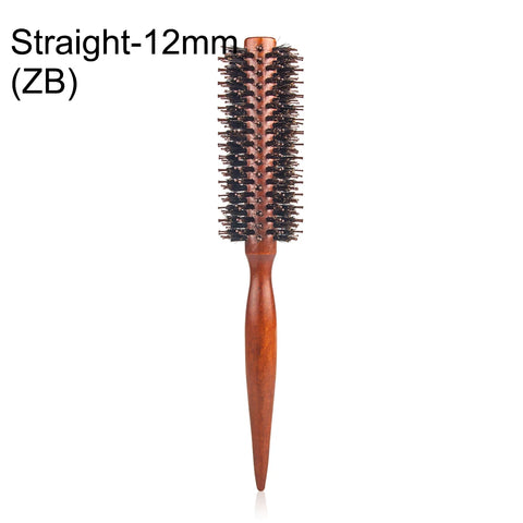 12 Style Wood Handle Round Rolling Brush Straight Twill Hair Comb Boar Bristle Round Barrel Hair Curling Brush Hairdressing Tool