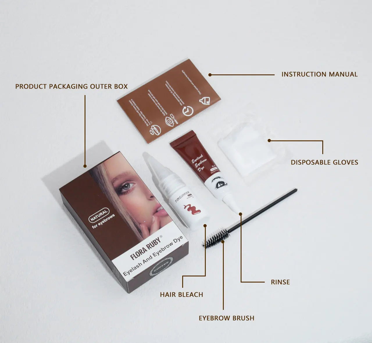 Eyelash Eyebrow Tint Kit Professional Eye Lash Brow Dye Waterproof Long Lasting Eyes Makeup Tools Black Brown Dye Eyebrow Gel