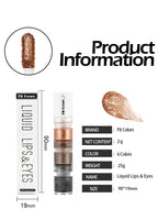 Fit Colors 3 Sections Smoky Eye Water Eyeshadow Diamond Liquid Pearl Shimmer Eye Shadow Liquid Lip Dye