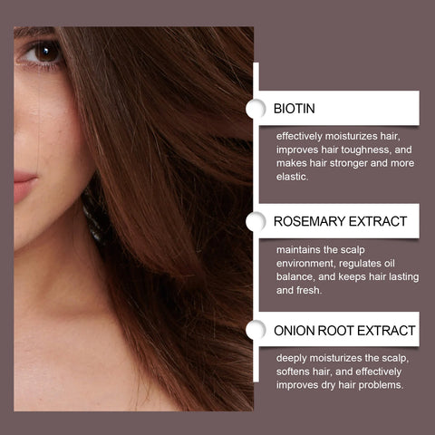 3 In 1 Rosemary Biotin Shampoo Hair Growth Thickening Anti Loss Strengthening Root Oil Control Deep Cleansing Volumizing Shampoo
