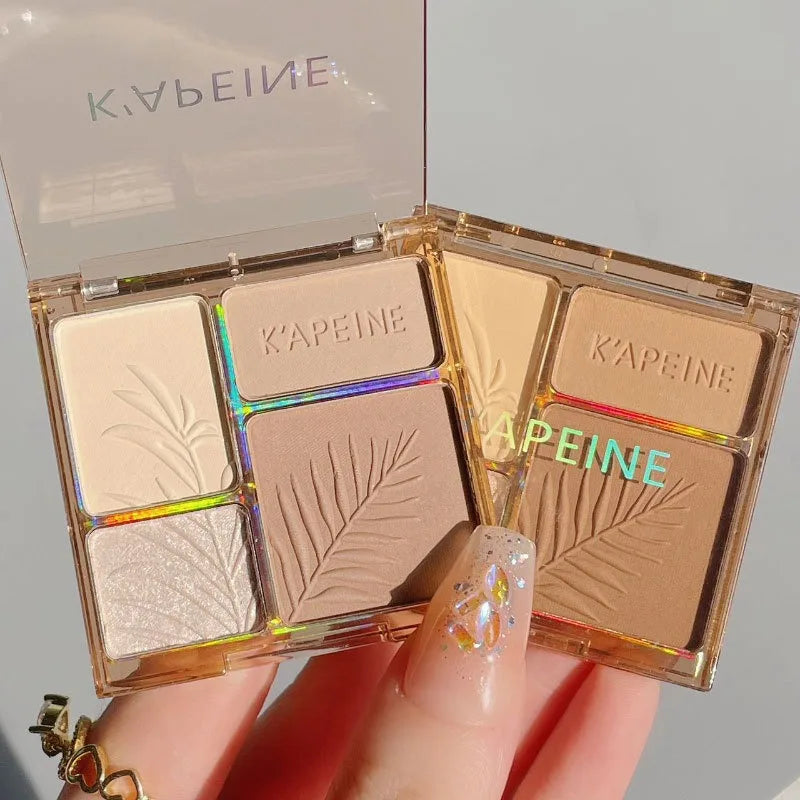 4Colors Matte Highlighter Contour 3D Facial Bronzer Brightening Glitter Highlight Palette Eye Shadow Nose Powder Makeup Cosmetic