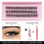 GROINNEYA Lashes Clusters Kit With Lash Bond And Seal And Eyelash Tweezers Waterproof Strong Hold DIY Lash Extension Kit Makeup