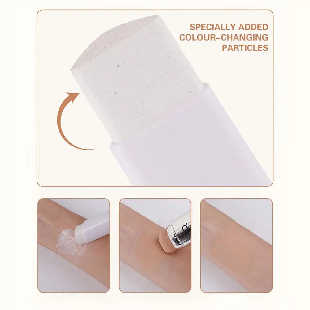 COLOR CHANGING Foundation Stick Solid Temperature-changing 2headed Eraser Foundation Stick Nose Shadow Repair Brighten Concealer